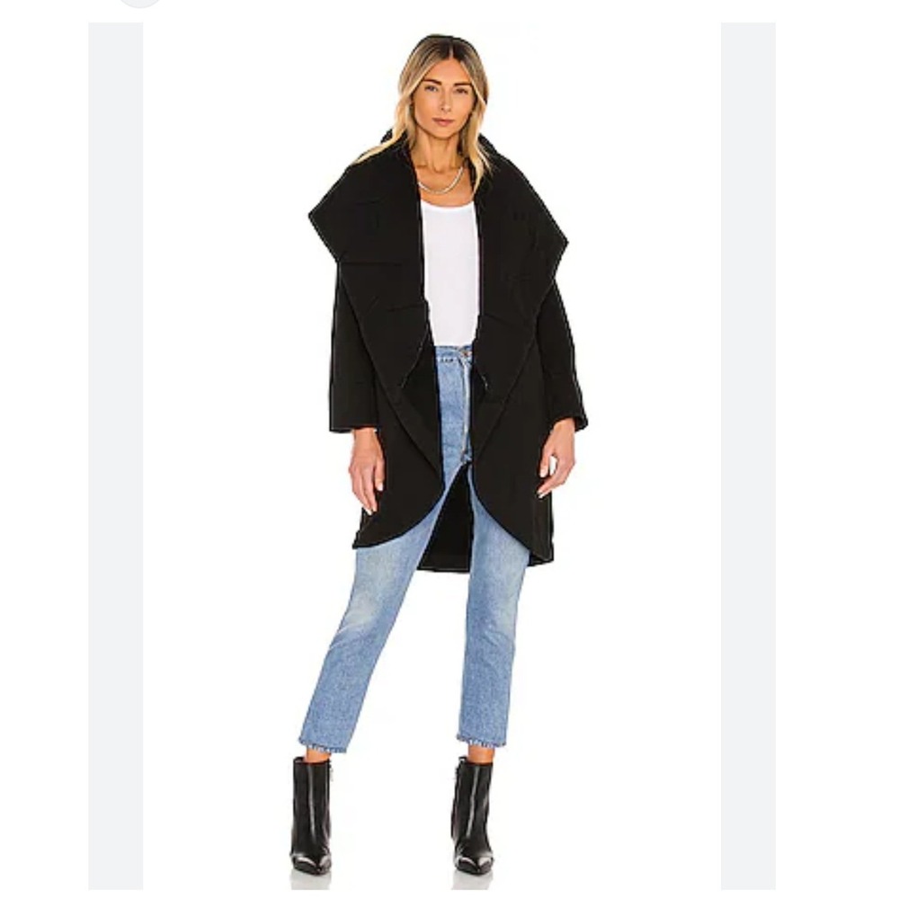 Young Fabulous & Broke Black Quilted Shawl Collar Open Front Cardigan S/M